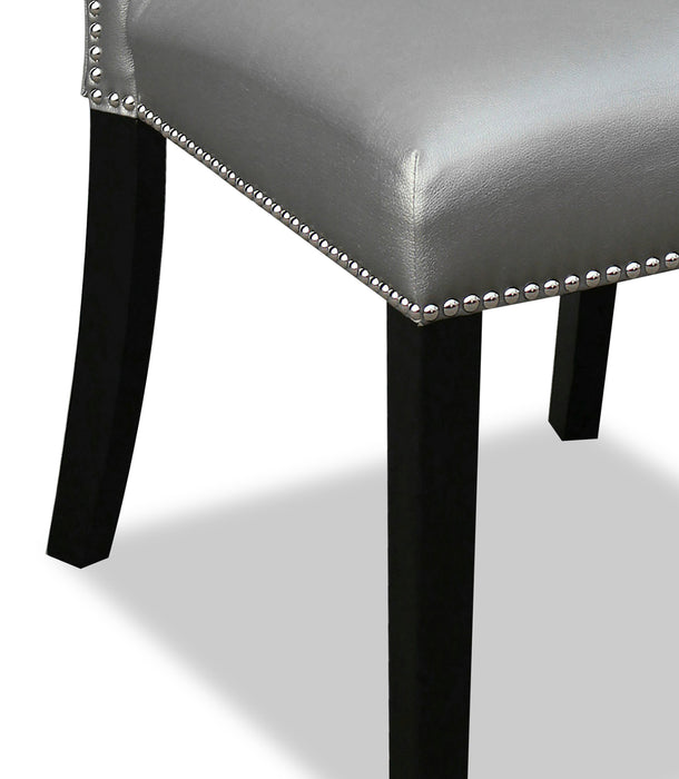 Cami Dining Chair with Vegan-Leather Fabric - Grey