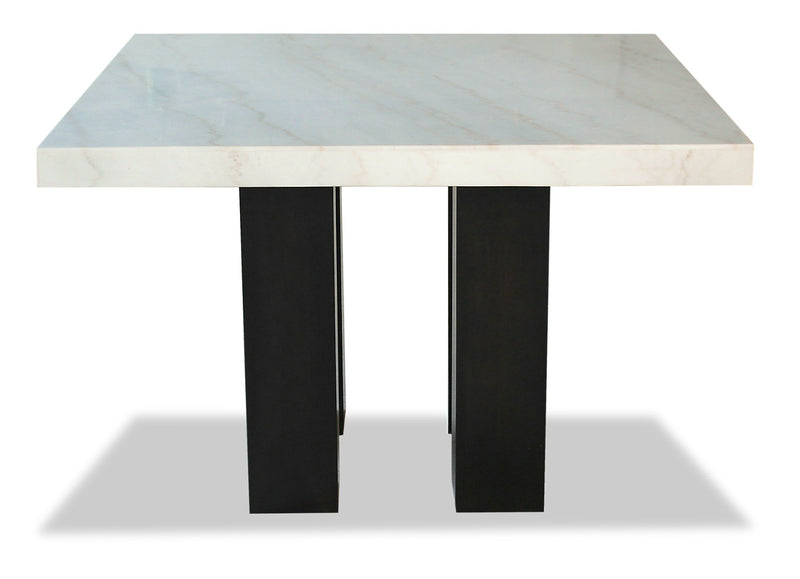 Cami Counter-Height Dining Table with Genuine Marble Top, 54\"W Square - White