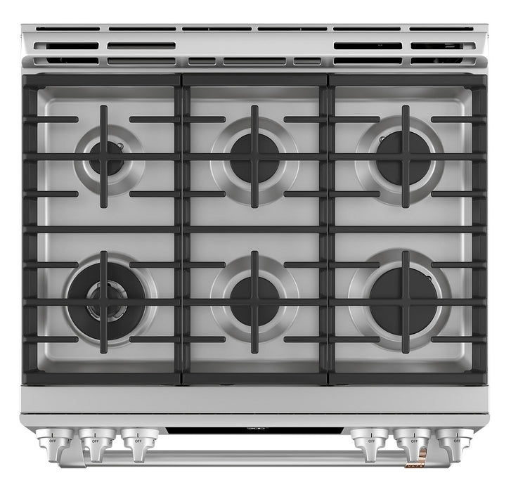 Cafe 5.7 Cu. Ft. Smart Dual Fuel Range with True European Convection and Self Clean Racks - Stainless Steel - CC2S900P2MS1