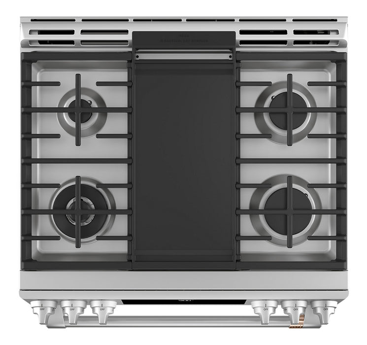 Cafe 5.7 Cu. Ft. Smart Dual Fuel Range with True European Convection and Self Clean Racks - Stainless Steel - CC2S900P2MS1