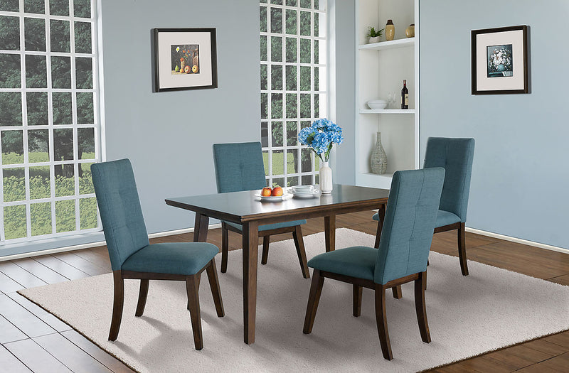 Chelsea Dining Chair with Linen-Look Fabric - Aqua Blue