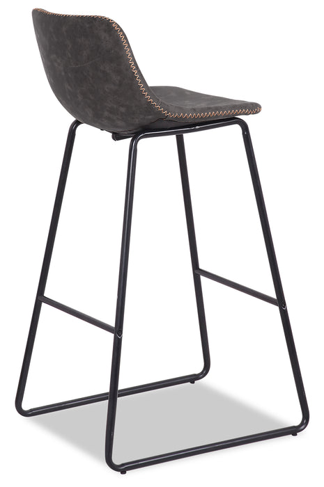 Coty Barstool with Vegan Leather Fabric, Metal - Grey