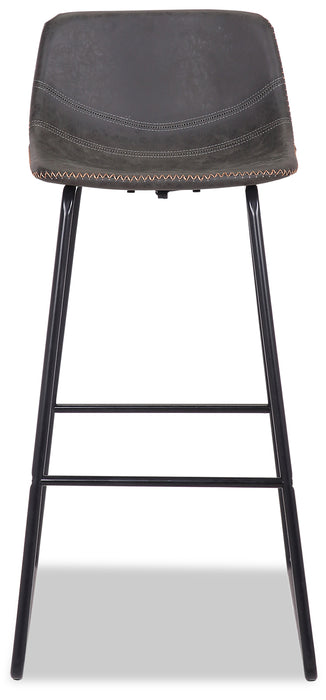 Coty Barstool with Vegan Leather Fabric, Metal - Grey