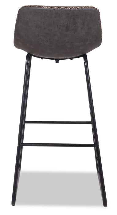 Coty Barstool with Vegan Leather Fabric, Metal - Grey