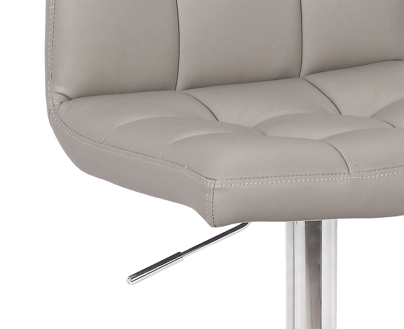 Cruz Barstool with Swivel & Adjustable Seat, Vegan Leather Fabric, Metal - Taupe