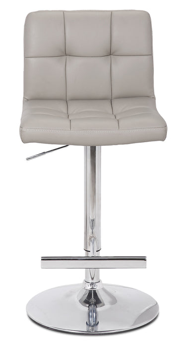 Cruz Barstool with Swivel & Adjustable Seat, Vegan Leather Fabric, Metal - Taupe