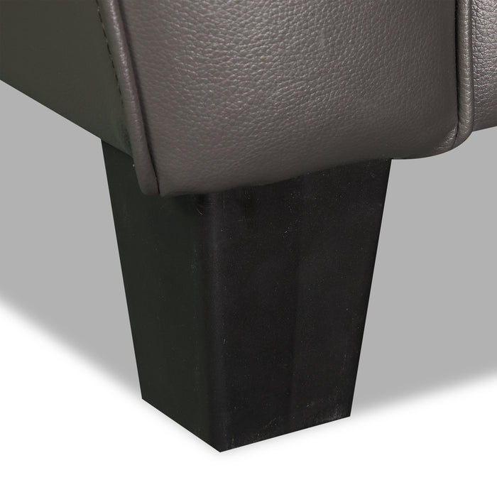 Curt 41\" Genuine Leather Chair with Button Tufting - Grey