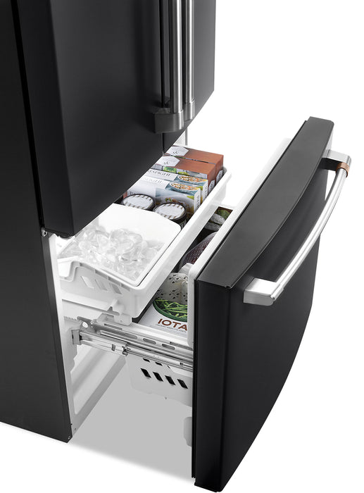 Cafe 33\" 18.6 Cu. Ft. French-Door Refrigerator - Matte Black - CWE19SP3ND1