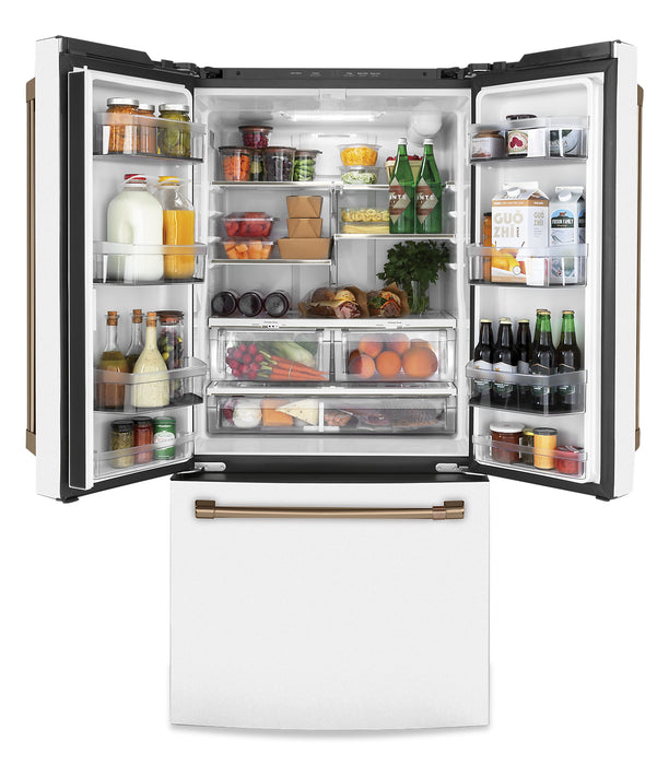 Cafe 33\" 18.6 Cu. Ft. French-Door Refrigerator - Matte White - CWE19SP4NW2