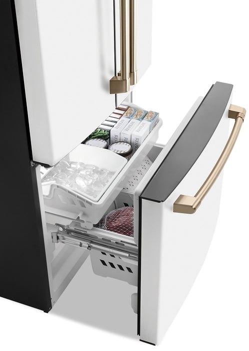 Cafe 33\" 18.6 Cu. Ft. French-Door Refrigerator - Matte White - CWE19SP4NW2
