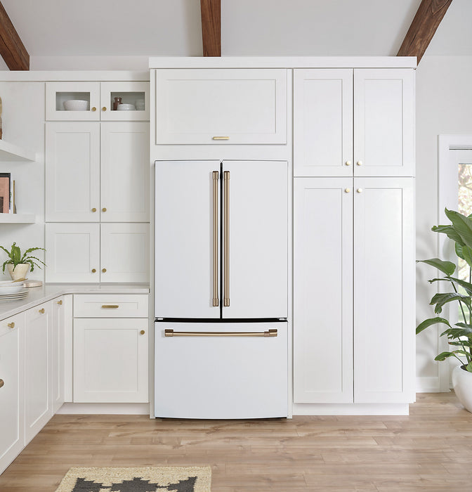 Cafe 33\" 18.6 Cu. Ft. French-Door Refrigerator - Matte White - CWE19SP4NW2