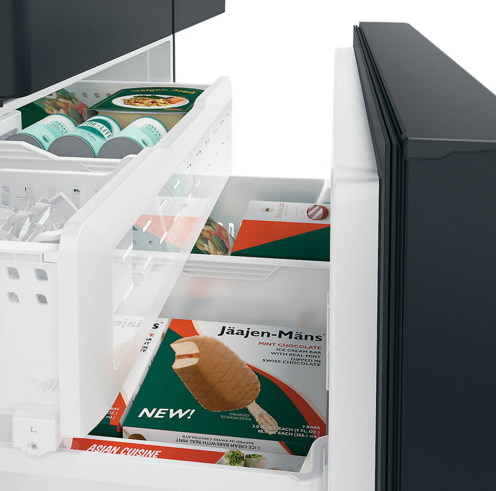 Cafe 36\" 23.1 Cu. Ft. French-Door Refrigerator - Matte Black - CWE23SP3MD1