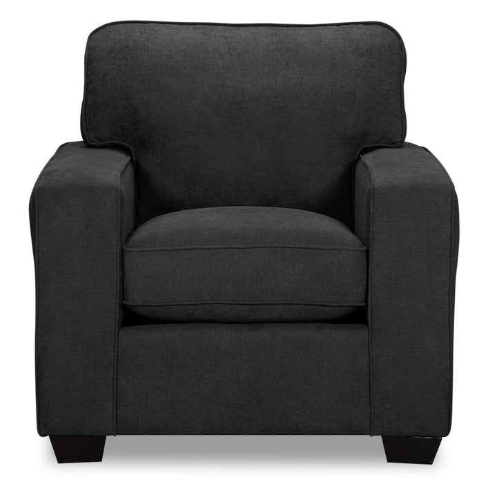 Made in Canada Fiona 36.5\" Chenille Fabric Chair with Track Arms - Grey