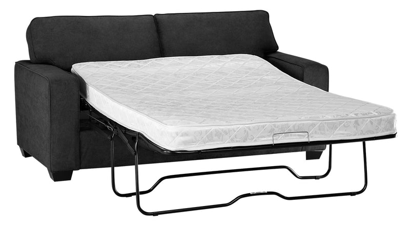 Made in Canada Fiona 74\" Chenille Fabric Full-Size Sofa Bed with Track Arms - Grey