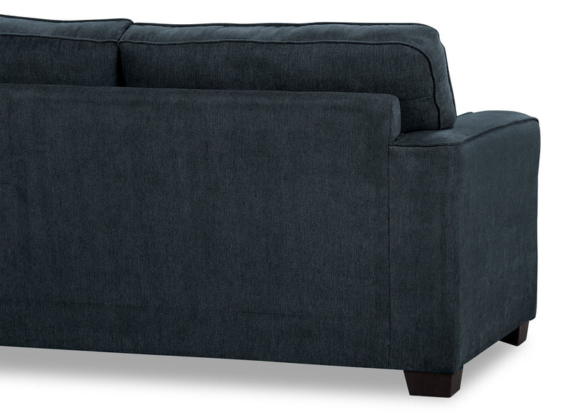 Made in Canada Fiona 74\" Chenille Fabric Full-Size Sofa Bed with Track Arms - Navy Blue