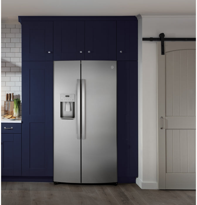 GE 36\" 25.1 Cu. Ft. Side-by-Side Refrigerator - Stainless - GSS25IYNFS