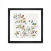 \"Rainbow Vines With Berries\" Matted and Framed Black 36x36 Wall Art
