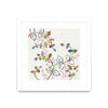 \"Rainbow Vines With Berries\" Matted and Framed White 36x36 Wall Art