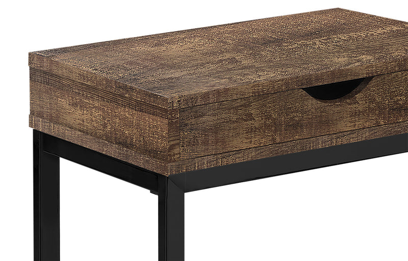 Harper 15.75\" Modern Chairside Table with Storage - Brown with Black Metal Legs