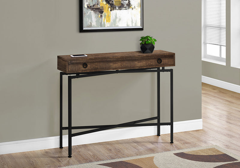 Harper 42.5\" Sofa Table with Drawer - Brown Reclaimed Wood-Look