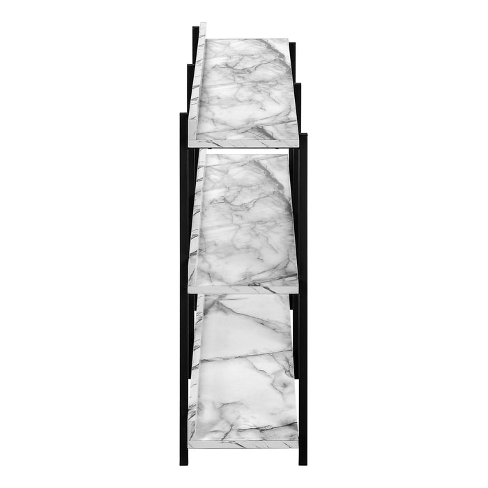 White Marble-Look and Black Console Table