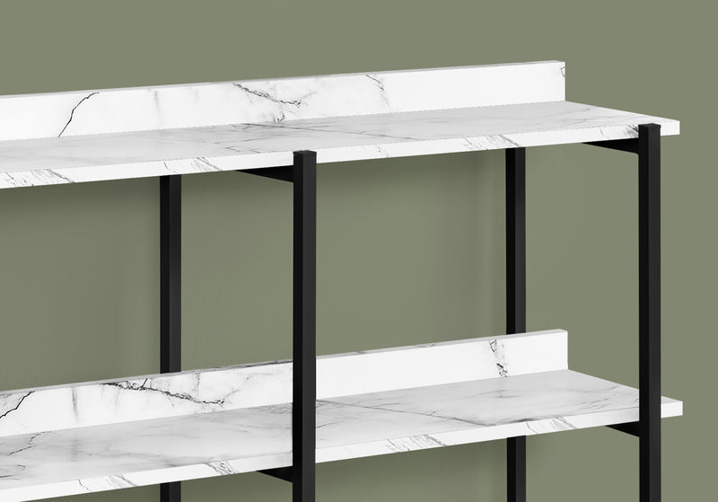 White Marble-Look and Black Console Table