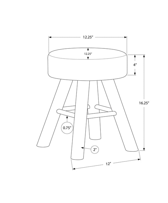 Grey Knit and Natural Ottoman