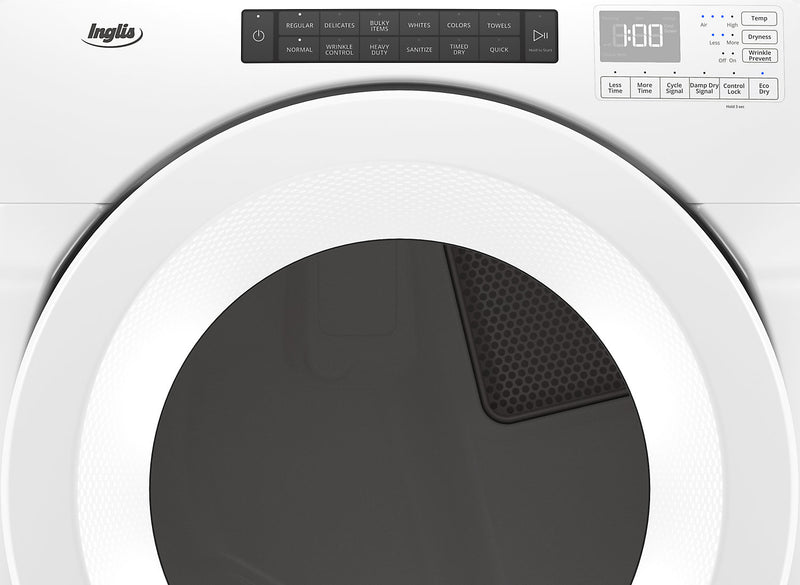 Inglis 5.0 Cu. Ft. Closet-Depth Front-Load Washer and 7.4 Cu. Ft. Electric Dryer with Intuitive Touch Controls