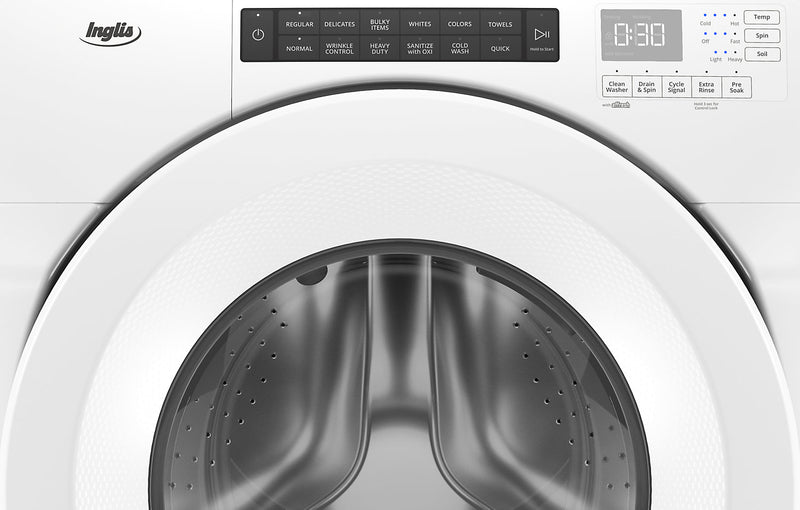 Inglis 5.0 Cu. Ft. Closet-Depth Front-Load Washer and 7.4 Cu. Ft. Electric Dryer with Intuitive Touch Controls