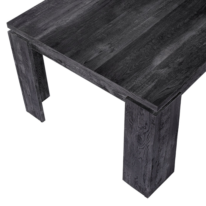 Black Reclaimed Wood-look Dining Table