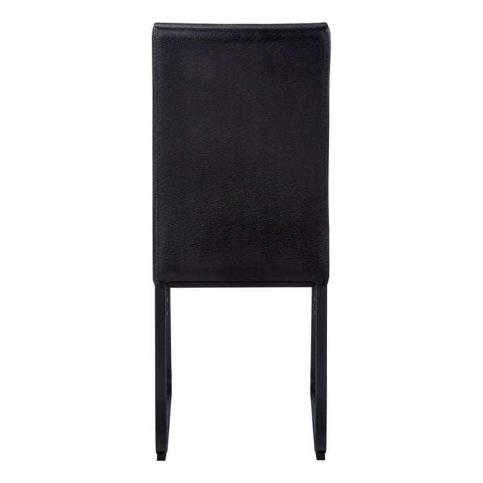 2pcs Black Leather-look Black Dining Chair