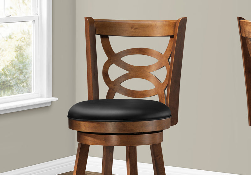 Swivel Dark Oak Bar Stool - Set of 2