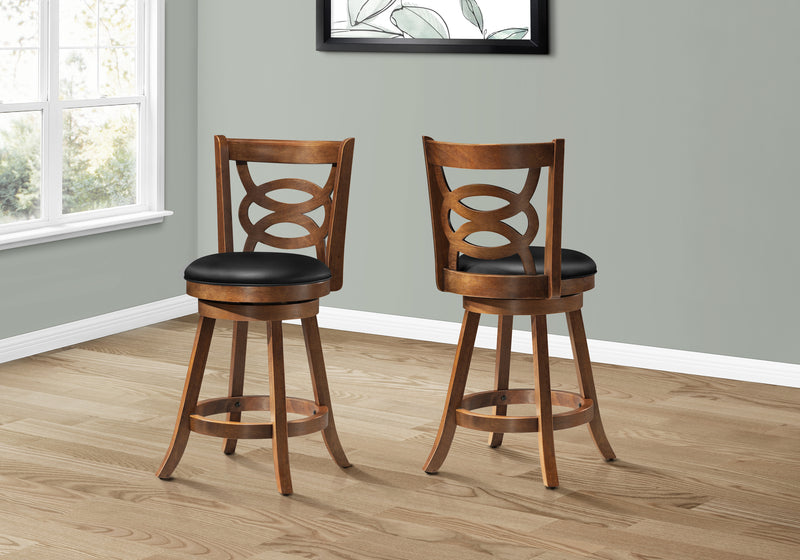 Swivel Oak Counter-Height Bar Stool - Set of 2