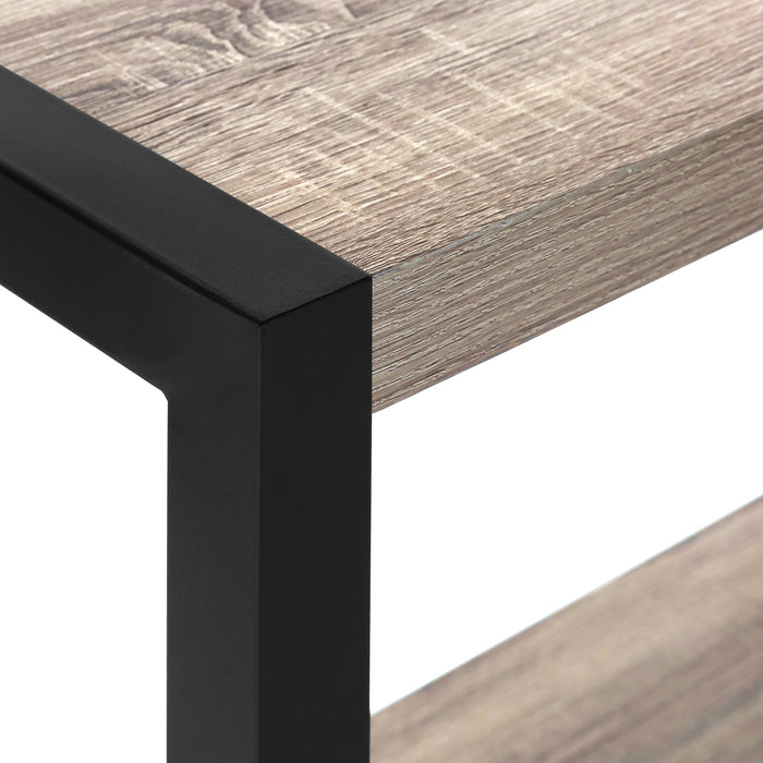 Dark Taupe Black Metal Accent Table