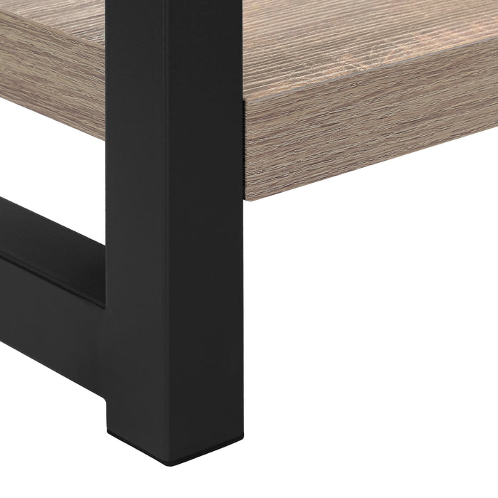 Dark Taupe Black Metal Accent Table