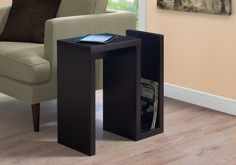 Espresso S-Shaped Narrow Accent Table