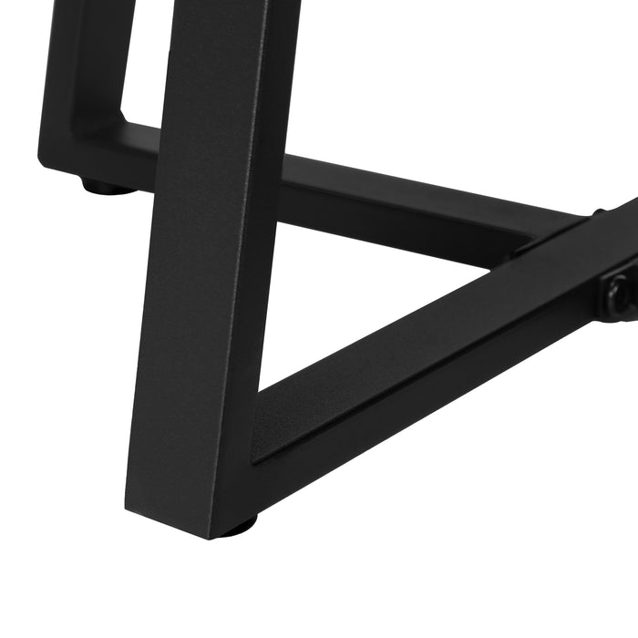 Black Marble Black Metal Accent Table