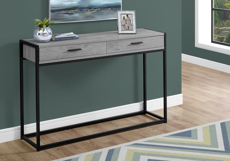 Grey Black Metal Hall Console Accent Table
