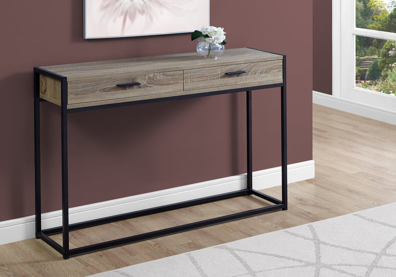 Dark Taupe Black Hall Console Accent Table