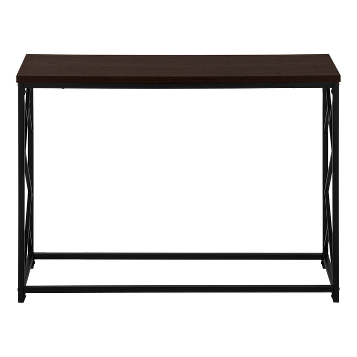 Espresso Black Metal Hall Console Accent Table