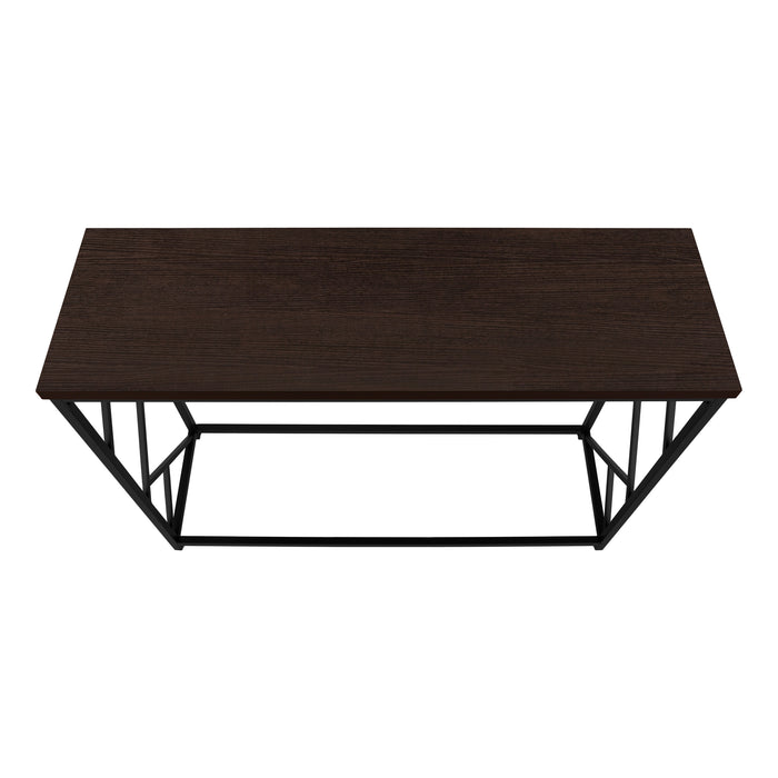 Espresso Black Metal Hall Console Accent Table