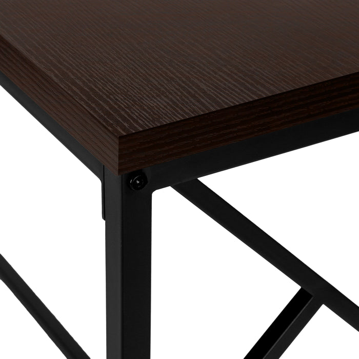 Espresso Black Metal Hall Console Accent Table
