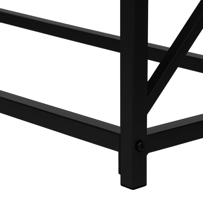 Espresso Black Metal Hall Console Accent Table