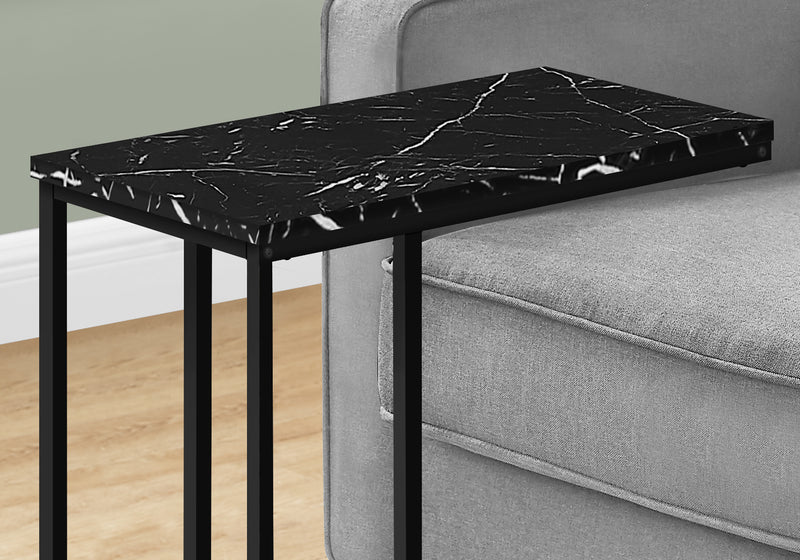 Black Marble-look Side Table