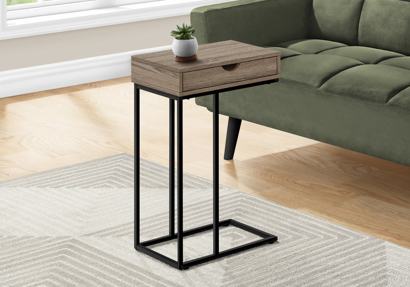 Dark Taupe Black Side Table