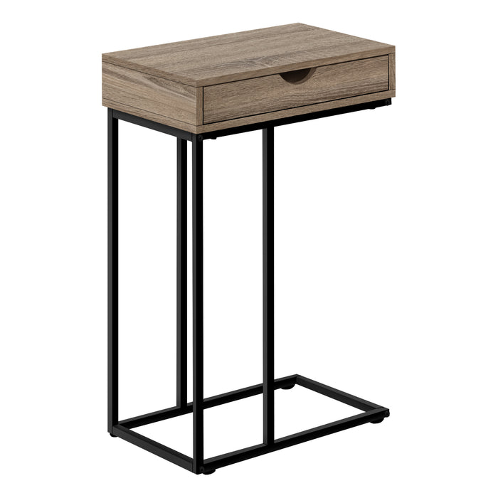 Dark Taupe Black Side Table