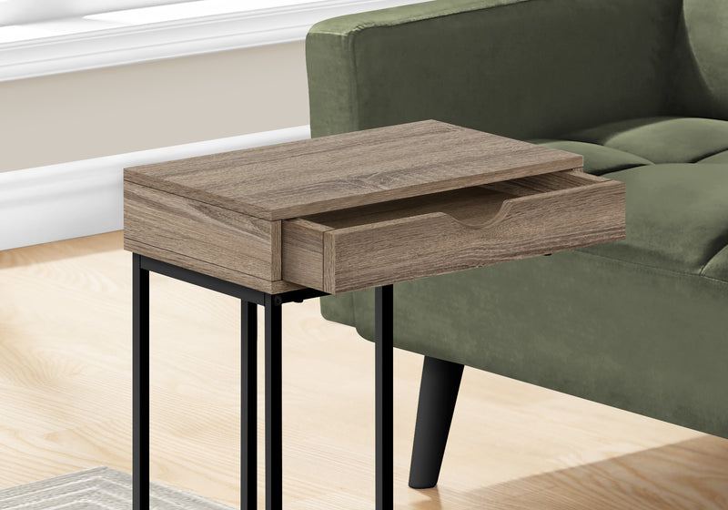 Dark Taupe Black Side Table