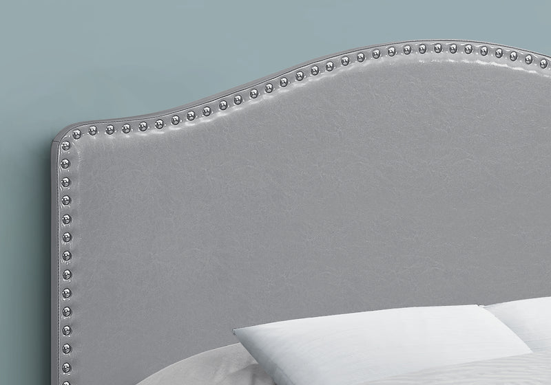 Full Size Grey Leather-look Headboard