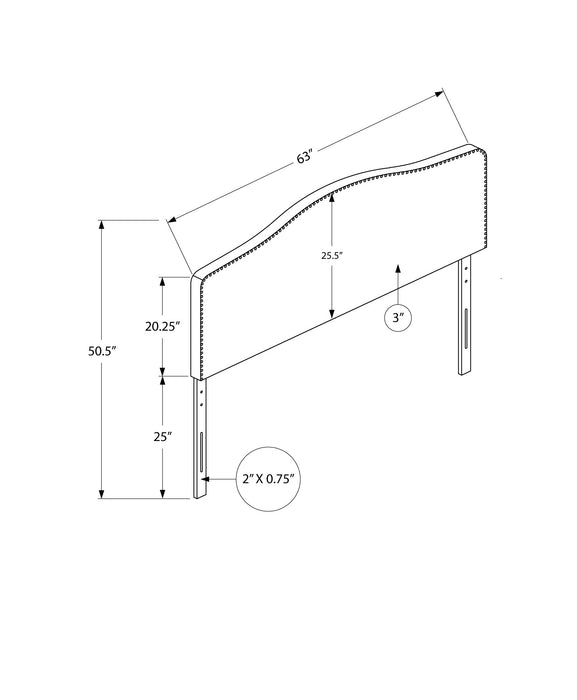 Queen Size Grey Leather-look Headboard