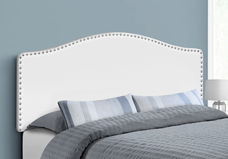 Queen Size White Leather-look Headboard